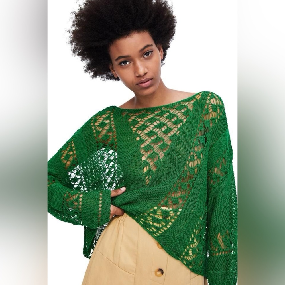 Zara Green Knit Sweater🌱💚